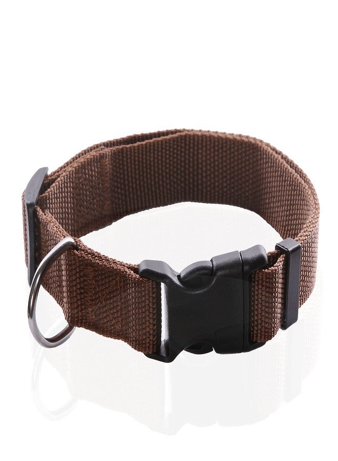 Taida Adjustable Nylon Dog Collar, pet Collar 1 Inch 3/4 Inch 5/8 Inch Wide, for Large Medium Small Dogs (M(3/4" x 14-21"), Brown) - Image 1